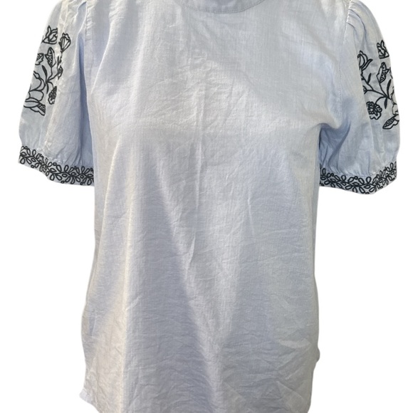 LOFT Blouse in Light Blue with Elegant Embroidery - Picture 4 of 11